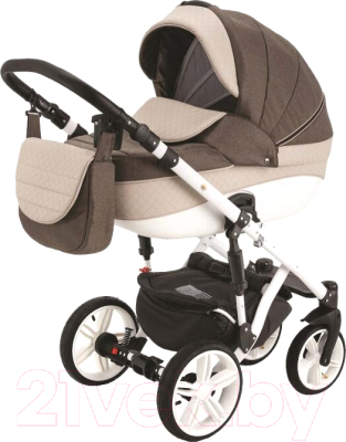 Детская универсальная коляска Adamex Avanti 2 в 1 (X22/коричневый/молочный)