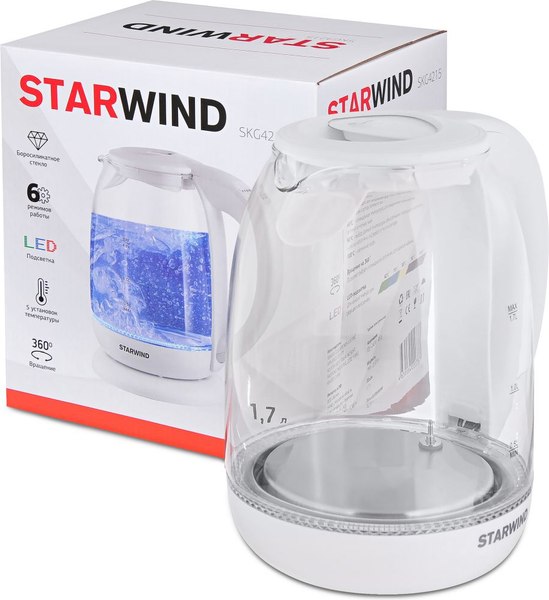 Электрочайник StarWind SKG4215 (белый)