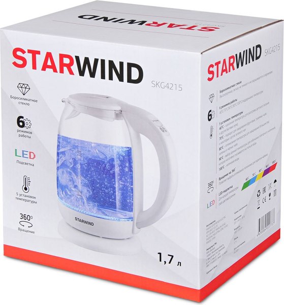 Электрочайник StarWind SKG4215 (белый)