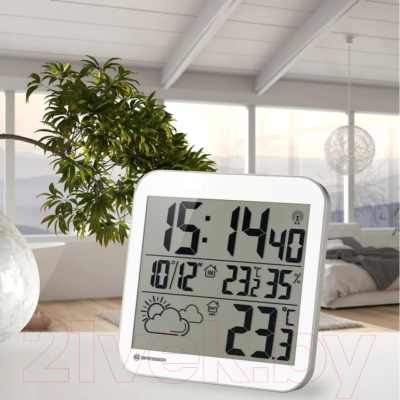 Настенные часы Bresser MyTime LCD / 75696 (белый)