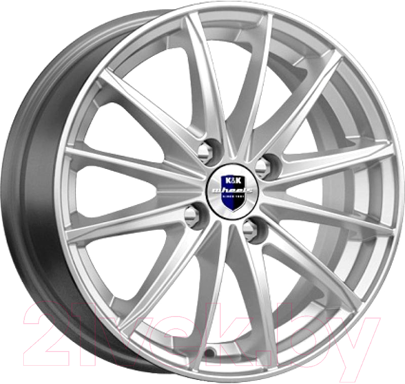Литой диск K&K Пойнт Бланк (KC884) 15x6" 4x100мм DIA 67.1мм ET 40мм Сильвер