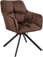 Кресло мягкое Седия Virginia (велюр шоколадный HCJ-10/черный) - 