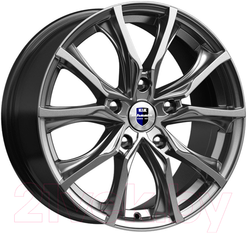 Литой диск K&K Твист (КС697) 17x7.5" 5x108мм DIA 67.1мм ET 32мм Дарк платинум