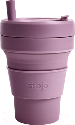 

Стакан с трубочкой Stojo, Слива / S2-PLM-C