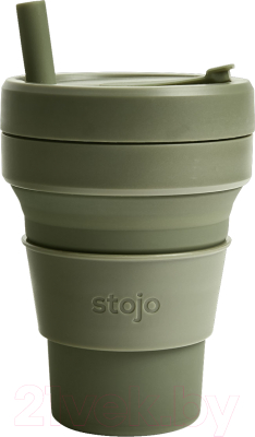 

Стакан с трубочкой Stojo, Мох / S2-MOS-C