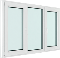 Окно ПВХ Brusbox Roto Поворотно-откидное 2 створки по краям 3 стекла (1200x1900x70) - 