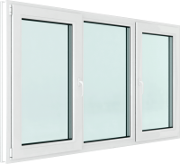 Окно ПВХ Brusbox Roto Поворотно-откидное 2 створки по краям 3 стекла (1400x2100x70) - 