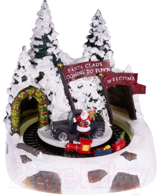 Световая фигурка Huada Рождественский дом с поездом / R70102529