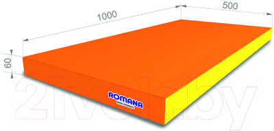 Гимнастический мат Romana 5.000.06 (оранжевый/желтый)