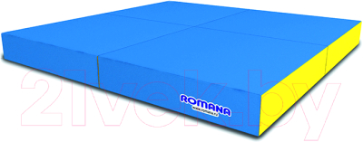 Гимнастический мат Romana 5.096.10 (голубой/желтый)