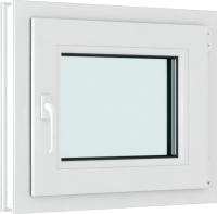 Окно ПВХ Brusbox Roto Одностворчатое Поворотно-откидное правое 3 стекла (700x700x70) - 