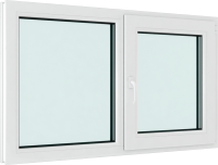 Окно ПВХ Brusbox Roto Двухстворчатое Поворотно-откидное правое 3 стекла (1000x1400x70) - 