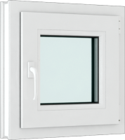 Окно ПВХ Brusbox Roto Одностворчатое Поворотно-откидное правое 2 стекла (700x500x60) - 
