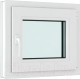Окно ПВХ Brusbox Roto Одностворчатое Поворотно-откидное правое 2 стекла (700x700x60) - 