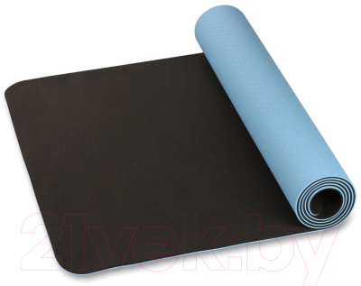 Коврик для йоги и фитнеса Indigo TPE IN106 (голубой/черный)