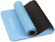 Коврик для йоги и фитнеса Indigo TPE IN106 (голубой/черный) - 