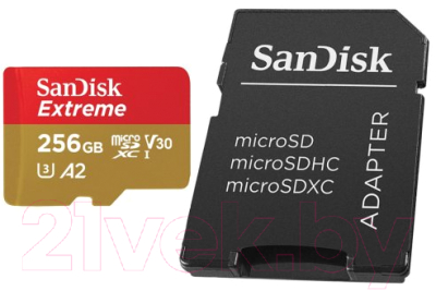 Карта памяти SanDisk Extreme 256GB + адаптер Extreme (SDSQXA1-256G-GN6MA)