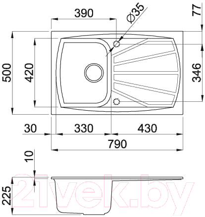 Мойка кухонная Elleci Living 300 Ghisa M70