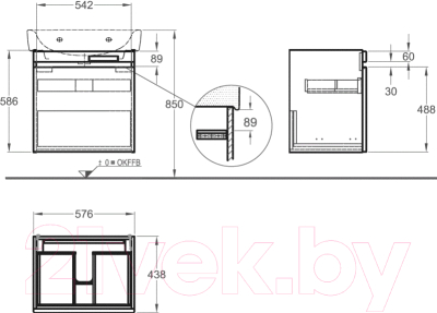 Тумба под умывальник Keramag Renova Nr.1 Plan 869650000 (белый глянец)