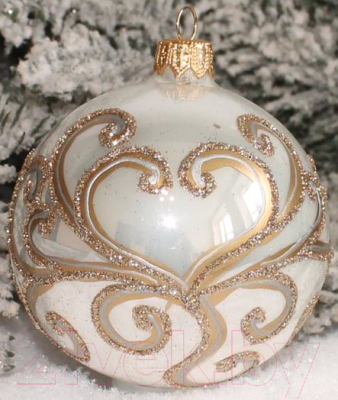 

Шар новогодний Orbital, Белый;золотистый;с рисунком, Шар Д-378 / 200-076-1