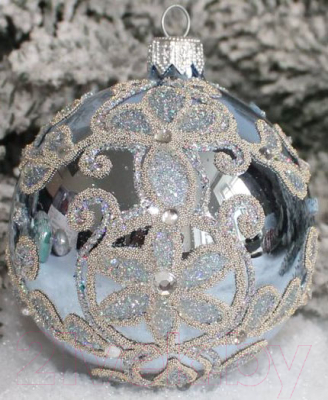 

Шар новогодний Orbital, Серебристый;голубой;с рисунком, Шар Д-389 / 200-078-2