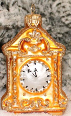 Елочная игрушка Orbital Часы / 200-041-2 (золото)