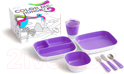 Набор столовой посуды Munchkin Splash / 51915 (7пр, фиолетовый)