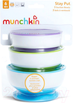 Набор посуды для кормления Munchkin Stay Put на присосках / 51750 (3шт)