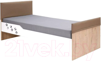 Односпальная кровать Ивару Хаски 31 (дуб ирландский/ЛДСП белый текстурированный)