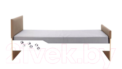 Односпальная кровать Ивару Хаски 31 (дуб ирландский/ЛДСП белый текстурированный)