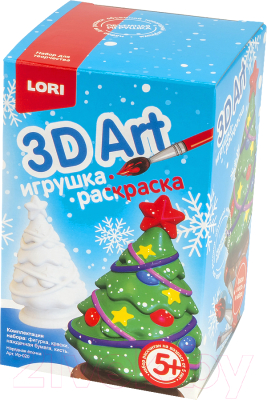 Набор для творчества Lori 3D Art. Новогодний. Игрушка-раскраска Нарядная елочка / Ир-020