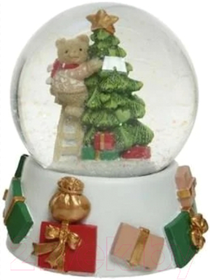 Снежный шар GreenTerra Мишка с елкой 530518