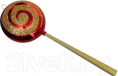 

Елочная игрушка GreenTerra, Красный;золотистый, Леденец на палочке