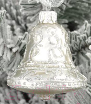 

Елочная игрушка Orbital, Серебристый;с рисунком, Колокольчик 200-043