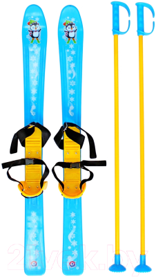 Комплект беговых лыж Orion Toys Т3350 (с палками и креплениями, синий)