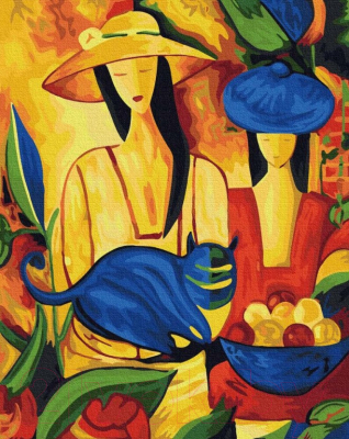 

Картина по номерам Picasso, Женщина и кошка (PC4050736)