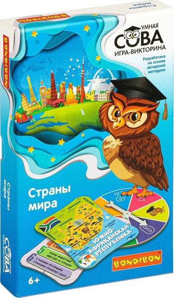 Настольная игра Bondibon Умная сова. Страны мира / ВВ4842
