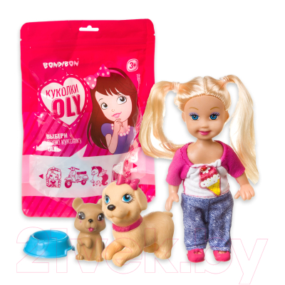 Кукла с аксессуарами Bondibon OLY с домашними питомцами / ВВ3993