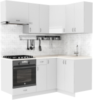 Готовая кухня S-Company Клео глосc 1.2x1.8 правая (белый глянец/белый глянец) - 