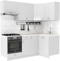 Кухонный гарнитур S-Company Клео глоcс 1.2x2.0 правая (белый глянец/белый глянец) - 