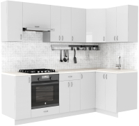 Кухонный гарнитур S-Company Клео глоcс 1.2x2.4 правая (белый глянец/белый глянец) - 