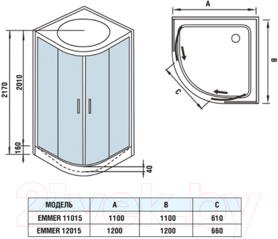 Душевая кабина WeltWasser WW500 Emmer 11015