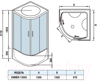 Душевая кабина WeltWasser WW500 Emmer 15055