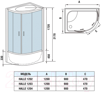 Душевая кабина WeltWasser WW500 Halle 1204 L