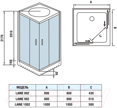 Душевая кабина WeltWasser WW500 Laine 802