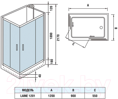 Душевая кабина WeltWasser WW500 Laine 1201