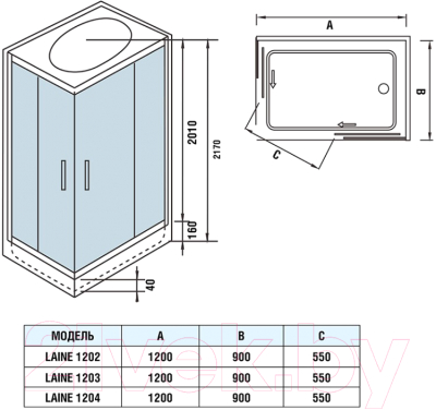 Душевая кабина WeltWasser WW500 Laine 1202