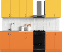 Кухонный гарнитур S-Company Клео колор 2.1 (оранжевый/желтый) - 