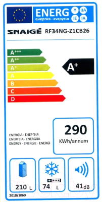 Холодильник с морозильником Snaige RF34NG-P1CB260