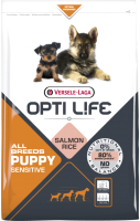 Сухой корм для собак Opti Life Puppy Sensitive All Breeds с лососем и рисом / 431163 (12.5кг) - 